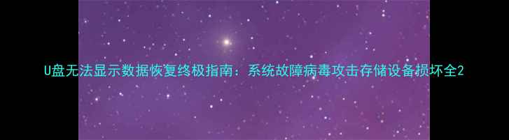 图片 U盘无法显示数据恢复终极指南：系统故障病毒攻击存储设备损坏全2