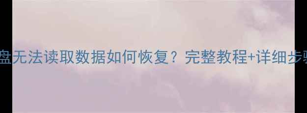 图片 U盘无法读取数据如何恢复？完整教程+详细步骤