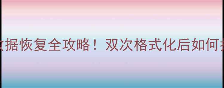图片 U盘格式化两次数据恢复全攻略！双次格式化后如何找回重要文件？2