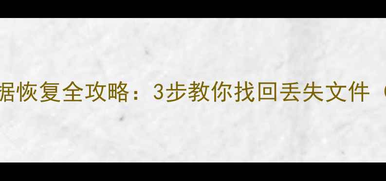 图片 U盘格式化后数据恢复全攻略：3步教你找回丢失文件（附详细教程）2