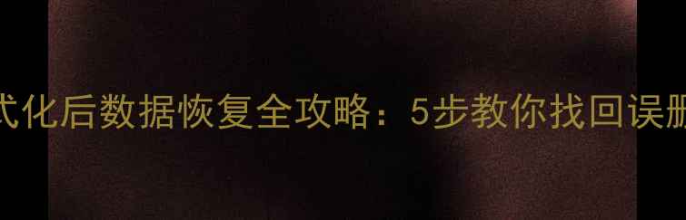图片 U盘格式化后数据恢复全攻略：5步教你找回误删文件1