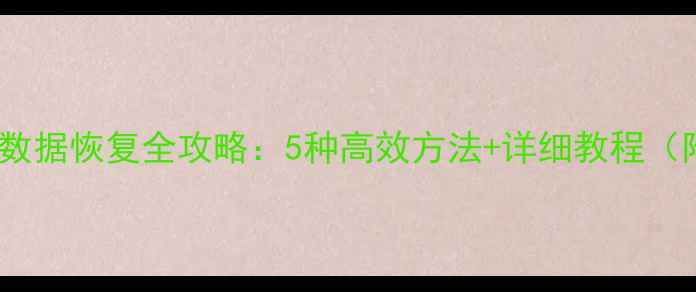 图片 U盘格式化后数据恢复全攻略：5种高效方法+详细教程（附工具推荐）
