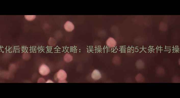 图片 U盘格式化后数据恢复全攻略：误操作必看的5大条件与操作指南