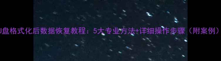 图片 U盘格式化后数据恢复教程：5大专业方法+详细操作步骤（附案例）