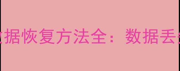 图片 U盘格式化后数据恢复方法全：数据丢失如何找回？1