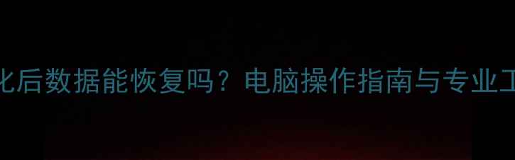 图片 U盘格式化后数据能恢复吗？电脑操作指南与专业工具推荐1