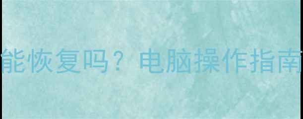 图片 U盘格式化后数据能恢复吗？电脑操作指南与专业工具推荐2
