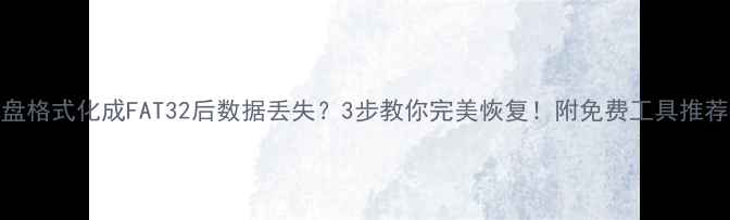图片 U盘格式化成FAT32后数据丢失？3步教你完美恢复！附免费工具推荐1