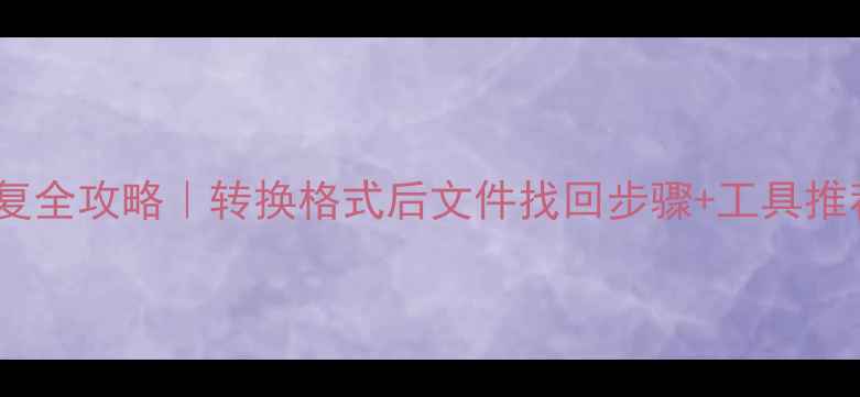 U盘格式化数据恢复全攻略转换格式后文件找回步骤工具推荐附避坑指南