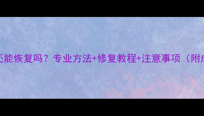 图片 U盘烧毁数据还能恢复吗？专业方法+修复教程+注意事项（附成功率数据）1
