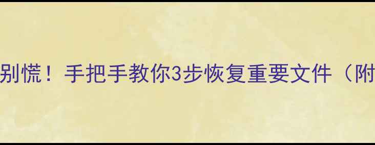 图片 U盘突然没数据？别慌！手把手教你3步恢复重要文件（附免费工具推荐）1