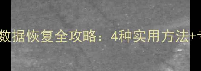 U盘芯片损坏数据恢复全攻略4种实用方法专业工具推荐