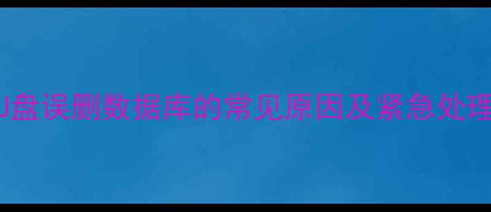 图片 U盘误删数据库的常见原因及紧急处理