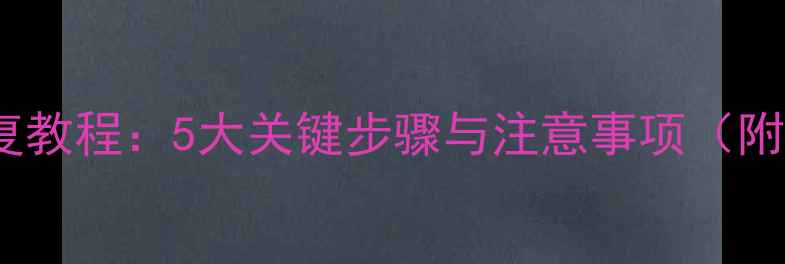 图片 U盘误删文件恢复教程：5大关键步骤与注意事项（附详细操作指南）