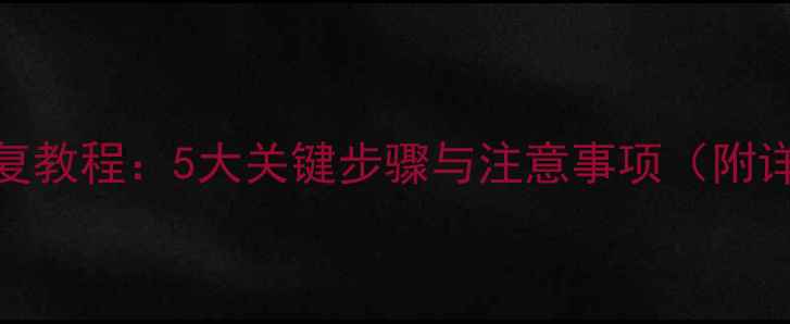 图片 U盘误删文件恢复教程：5大关键步骤与注意事项（附详细操作指南）2