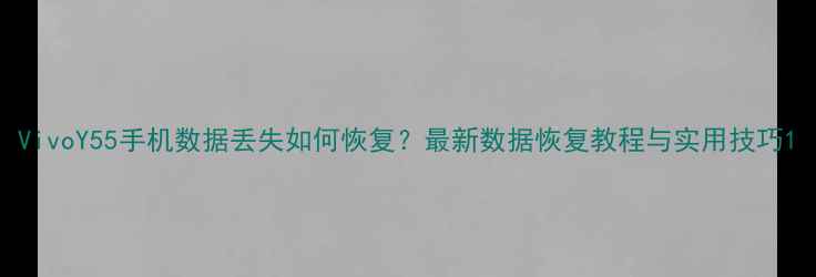 图片 VivoY55手机数据丢失如何恢复？最新数据恢复教程与实用技巧1