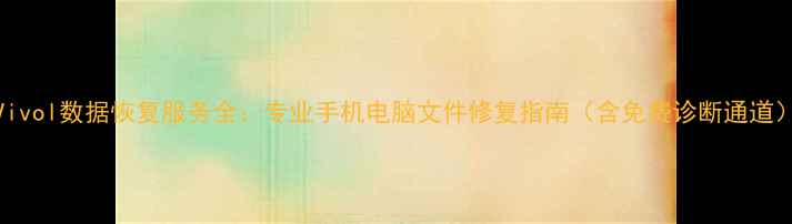 Vivol数据恢复服务全专业手机电脑文件修复指南含免费诊断通道