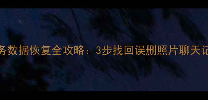 图片 Vivo云服务数据恢复全攻略：3步找回误删照片聊天记录联系人