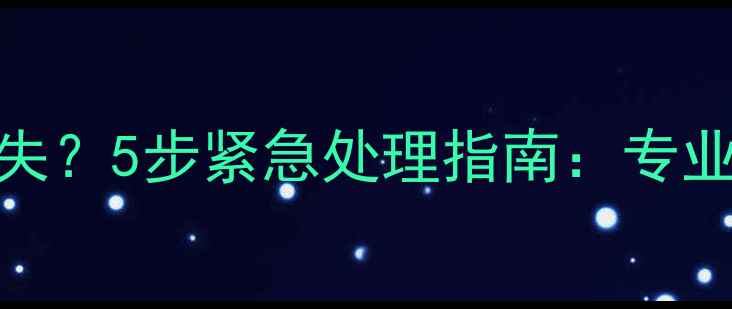 图片 WDMyPassport硬盘数据丢失？5步紧急处理指南：专业数据恢复步骤与工具推荐