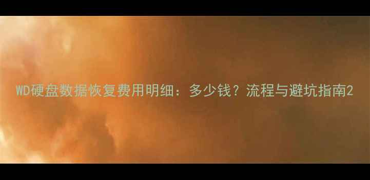 WD硬盘数据恢复费用明细多少钱流程与避坑指南