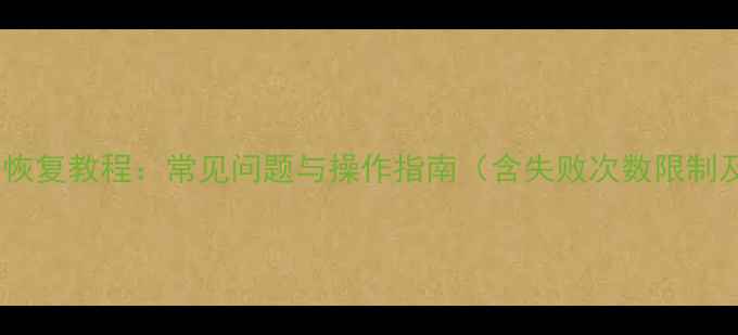 图片 WPA会员数据恢复教程：常见问题与操作指南（含失败次数限制及恢复技巧）
