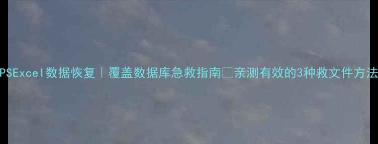 图片 WPSExcel数据恢复｜覆盖数据库急救指南✅亲测有效的3种救文件方法2