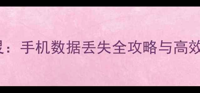 图片 WPS手机数据恢复精灵：手机数据丢失全攻略与高效恢复教程（最新版）