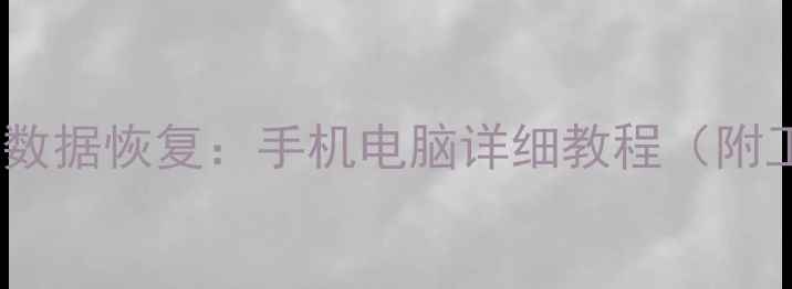 图片 WiFi重置后数据恢复：手机电脑详细教程（附工具推荐）1