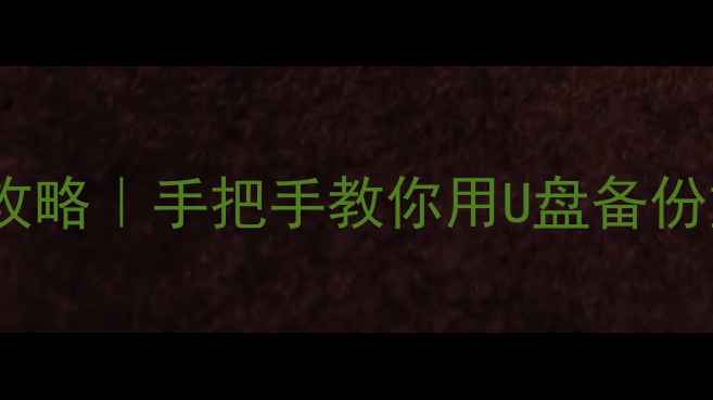 图片 Win10系统U盘数据恢复全攻略｜手把手教你用U盘备份重要文件（附避坑指南）1