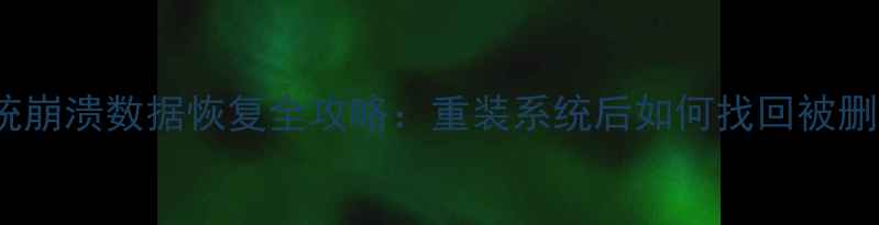 WinHex系统崩溃数据恢复全攻略重装系统后如何找回被删除的文件