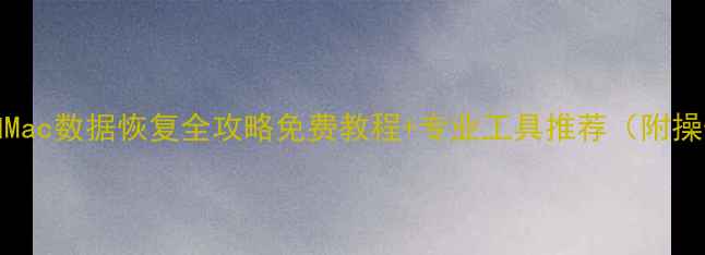 Windows和Mac数据恢复全攻略免费教程专业工具推荐附操作指南
