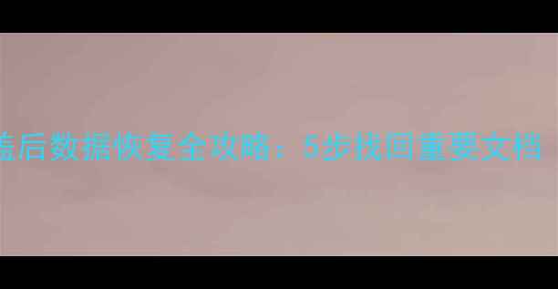 图片 Word文件被覆盖后数据恢复全攻略：5步找回重要文档（含图文教程）