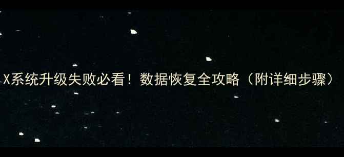 图片 X系统升级失败必看！数据恢复全攻略（附详细步骤）
