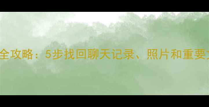 图片 iCould微信数据恢复全攻略：5步找回聊天记录、照片和重要文件（附详细教程）1