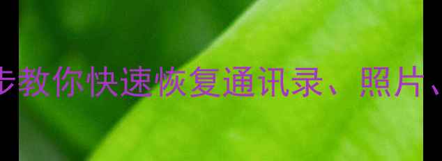 图片 iOS14升级后数据丢失？三步教你快速恢复通讯录、照片、聊天记录（附完整教程）1