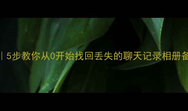 图片 iOS数据库恢复全攻略｜5步教你从0开始找回丢失的聊天记录相册备忘录（附实操案例）1