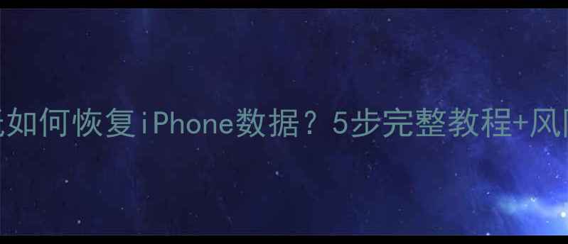 图片 iOS版本过低如何恢复iPhone数据？5步完整教程+风险规避指南2