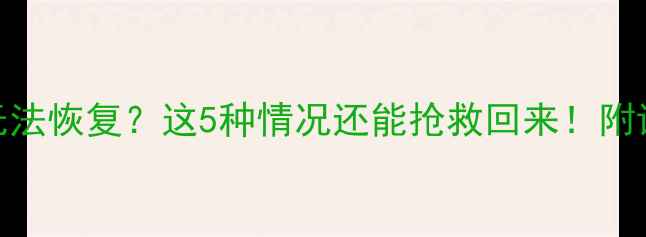 iPad数据无法恢复这5种情况还能抢救回来附详细教程