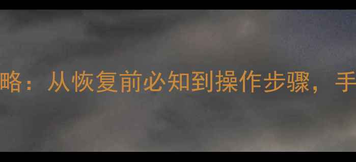 图片 iPad新机数据恢复全攻略：从恢复前必知到操作步骤，手把手教你找回重要数据
