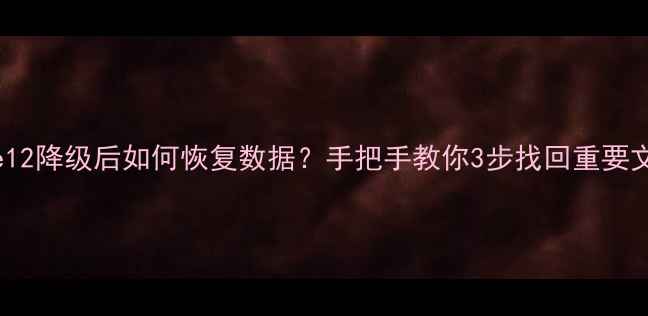 图片 iPhone12降级后如何恢复数据？手把手教你3步找回重要文件✨1