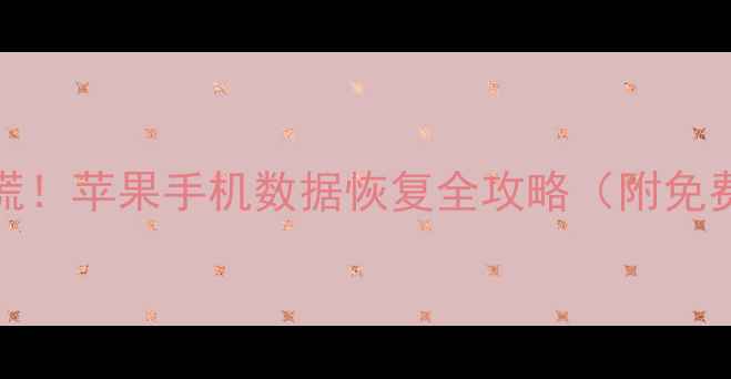 图片 iPhone照片丢失别慌！苹果手机数据恢复全攻略（附免费工具+操作步骤）1