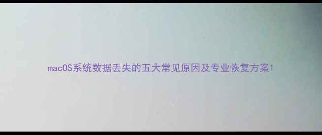 图片 macOS系统数据丢失的五大常见原因及专业恢复方案1