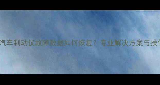 图片 qtz-2d汽车制动仪故障数据如何恢复？专业解决方案与操作指南1