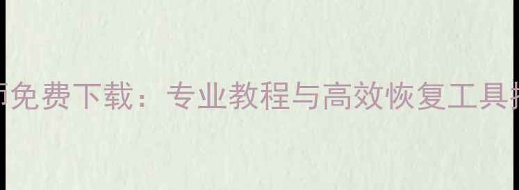 图片 u盘数据恢复大师免费下载：专业教程与高效恢复工具推荐（最新版）2