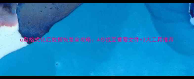 图片 u盘格式化后数据恢复全攻略：4步找回重要文件+3大工具推荐