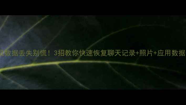 图片 vivo手机数据丢失别慌！3招教你快速恢复聊天记录+照片+应用数据📱💾✨2