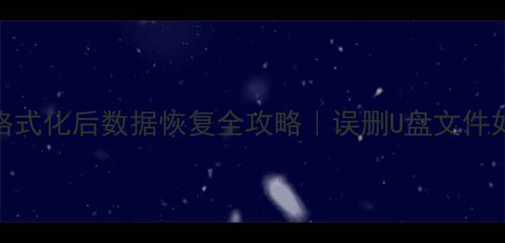 图片 ✅储存卡格式化后数据恢复全攻略｜误删U盘文件如何找回？