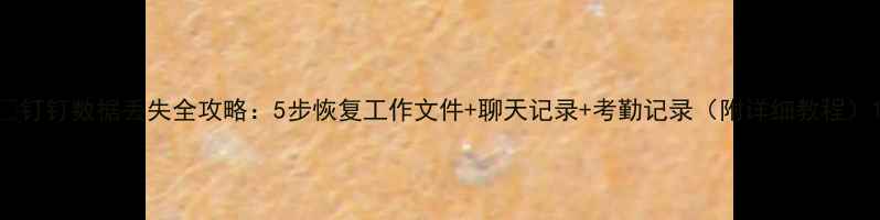 图片 ✅钉钉数据丢失全攻略：5步恢复工作文件+聊天记录+考勤记录（附详细教程）1