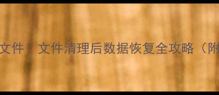图片 ✨3步恢复误删文件！文件清理后数据恢复全攻略（附工具推荐）💾1