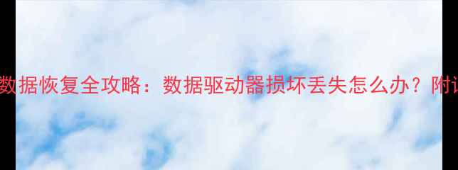 图片 ✨3步教程惠普数据恢复全攻略：数据驱动器损坏丢失怎么办？附详细操作流程✨